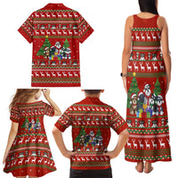Miniature Schnauzer Family Snow Christmas Family Matching Tank Maxi Dress and Hawaiian Shirt Xmas Holiday Patterns - Wonder Print Shop