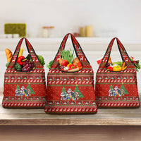 Miniature Schnauzer Family Snow Christmas Grocery Bag Xmas Holiday Patterns - Wonder Print Shop