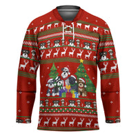 Miniature Schnauzer Family Snow Christmas Hockey Jersey Xmas Holiday Patterns - Wonder Print Shop