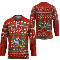 Miniature Schnauzer Family Snow Christmas Hockey Jersey Xmas Holiday Patterns - Wonder Print Shop