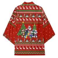 Miniature Schnauzer Family Snow Christmas Kimono Xmas Holiday Patterns - Wonder Print Shop