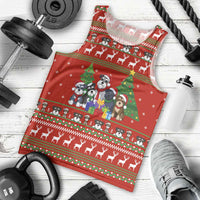 Miniature Schnauzer Family Snow Christmas Men Tank Top Xmas Holiday Patterns - Wonder Print Shop