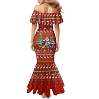 Miniature Schnauzer Family Snow Christmas Mermaid Dress Xmas Holiday Patterns - Wonder Print Shop