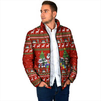 Miniature Schnauzer Family Snow Christmas Padded Jacket Xmas Holiday Patterns - Wonder Print Shop