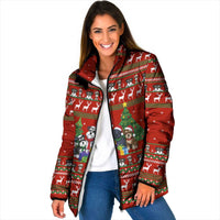 Miniature Schnauzer Family Snow Christmas Padded Jacket Xmas Holiday Patterns - Wonder Print Shop