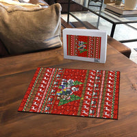 Miniature Schnauzer Family Snow Christmas Puzzle Xmas Holiday Patterns - Wonder Print Shop