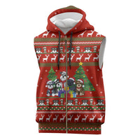 Miniature Schnauzer Family Snow Christmas Sleeveless Zip Hoodie Xmas Holiday Patterns - Wonder Print Shop