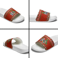 Miniature Schnauzer Family Snow Christmas Slide Sandals Xmas Holiday Patterns - Wonder Print Shop