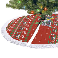 Miniature Schnauzer Family Snow Christmas Tree Skirt Xmas Holiday Patterns - Wonder Print Shop