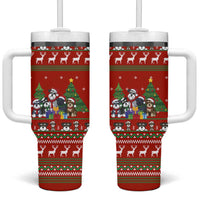 Miniature Schnauzer Family Snow Christmas Tumbler With Handle Xmas Holiday Patterns - Wonder Print Shop