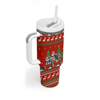 Miniature Schnauzer Family Snow Christmas Tumbler With Handle Xmas Holiday Patterns - Wonder Print Shop