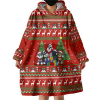 Miniature Schnauzer Family Snow Christmas Wearable Blanket Hoodie Xmas Holiday Patterns - Wonder Print Shop
