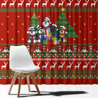Miniature Schnauzer Family Snow Christmas Window Curtain Xmas Holiday Patterns - Wonder Print Shop