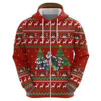 Miniature Schnauzer Family Snow Christmas Zip Hoodie Xmas Holiday Patterns - Wonder Print Shop