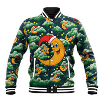Christmas Moon and Star Baseball Jacket Xmas Holiday Patterns - Wonder Print Shop