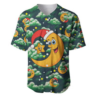 Christmas Moon and Star Baseball Jersey Xmas Holiday Patterns - Wonder Print Shop