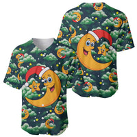 Christmas Moon and Star Baseball Jersey Xmas Holiday Patterns - Wonder Print Shop