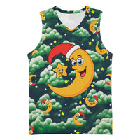 Christmas Moon and Star Basketball Jersey Xmas Holiday Patterns - Wonder Print Shop