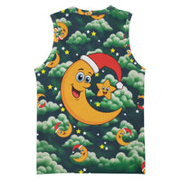 Christmas Moon and Star Basketball Jersey Xmas Holiday Patterns - Wonder Print Shop