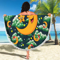 Christmas Moon and Star Beach Blanket Xmas Holiday Patterns - Wonder Print Shop