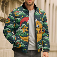 Christmas Moon and Star Bomber Puffer Jacket Xmas Holiday Patterns - Wonder Print Shop