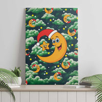 Christmas Moon and Star Canvas Wall Art Xmas Holiday Patterns - Wonder Print Shop