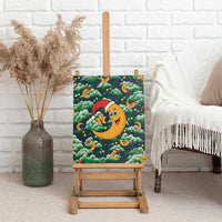 Christmas Moon and Star Canvas Wall Art Xmas Holiday Patterns - Wonder Print Shop