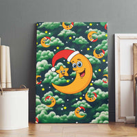 Christmas Moon and Star Canvas Wall Art Xmas Holiday Patterns - Wonder Print Shop