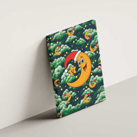 Christmas Moon and Star Canvas Wall Art Xmas Holiday Patterns - Wonder Print Shop