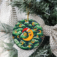 Christmas Moon and Star Ceramic Ornament Xmas Holiday Patterns - Wonder Print Shop