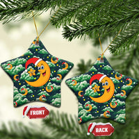 Christmas Moon and Star Ceramic Ornament Xmas Holiday Patterns - Wonder Print Shop