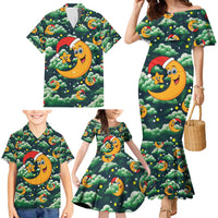 Christmas Moon and Star Family Matching Mermaid Dress and Hawaiian Shirt Xmas Holiday Patterns - Wonder Print Shop