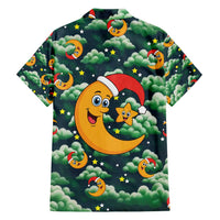 Christmas Moon and Star Family Matching Off Shoulder Short Dress and Hawaiian Shirt Xmas Holiday Patterns - Wonder Print Shop