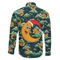 Christmas Moon and Star Family Matching Short Sleeve Bodycon Dress and Hawaiian Shirt Xmas Holiday Patterns - Wonder Print Shop