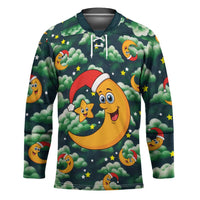 Christmas Moon and Star Hockey Jersey Xmas Holiday Patterns - Wonder Print Shop