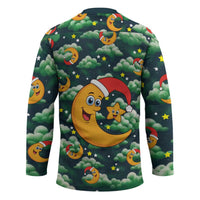 Christmas Moon and Star Hockey Jersey Xmas Holiday Patterns - Wonder Print Shop