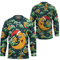 Christmas Moon and Star Hockey Jersey Xmas Holiday Patterns - Wonder Print Shop