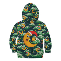 Christmas Moon and Star Kid Hoodie Xmas Holiday Patterns - Wonder Print Shop