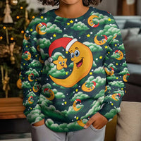 Christmas Moon and Star Kid Ugly Christmas Sweater Xmas Holiday Patterns - Wonder Print Shop