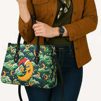 Christmas Moon and Star Leather Bag Xmas Holiday Patterns - Wonder Print Shop
