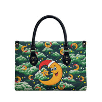Christmas Moon and Star Leather Bag Xmas Holiday Patterns - Wonder Print Shop