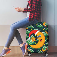 Christmas Moon and Star Luggage Cover Xmas Holiday Patterns - Wonder Print Shop
