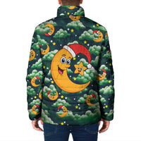 Christmas Moon and Star Padded Jacket Xmas Holiday Patterns - Wonder Print Shop