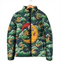 Christmas Moon and Star Padded Jacket Xmas Holiday Patterns - Wonder Print Shop