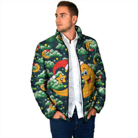Christmas Moon and Star Padded Jacket Xmas Holiday Patterns - Wonder Print Shop