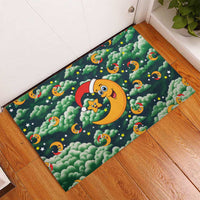 Christmas Moon and Star Rubber Doormat Xmas Holiday Patterns - Wonder Print Shop