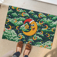 Christmas Moon and Star Rubber Doormat Xmas Holiday Patterns - Wonder Print Shop