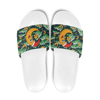 Christmas Moon and Star Slide Sandals Xmas Holiday Patterns - Wonder Print Shop