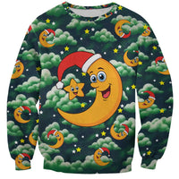 Christmas Moon and Star Sweatshirt Xmas Holiday Patterns - Wonder Print Shop
