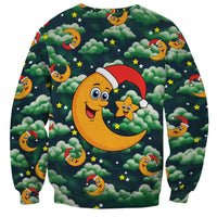 Christmas Moon and Star Sweatshirt Xmas Holiday Patterns - Wonder Print Shop